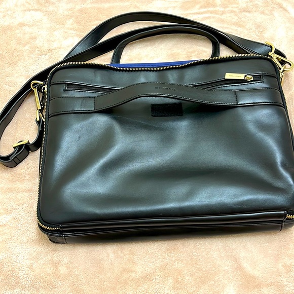 2pc Lot Laptop Bags Brown Leather & Faux Black Leather - Picture 5 of 9